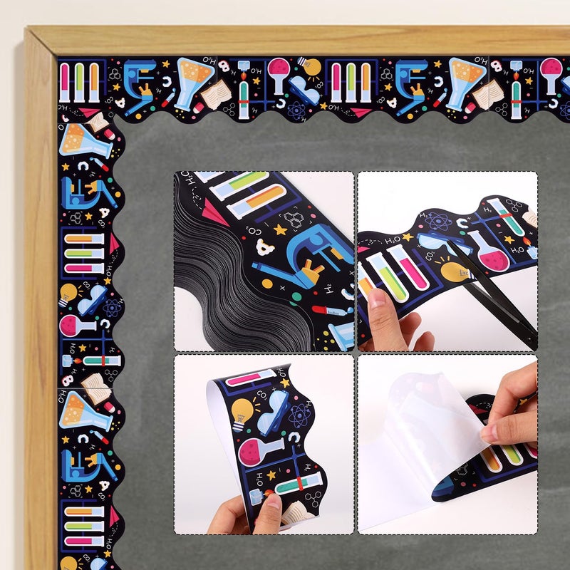 PEUTIER 72pcs Science Lab Borders Classroom Decor, 72ft Bulletin Board Borders Trim Colorful First Day of School Cutouts for Office Classroom Bulletin Board Decorations - Image 4